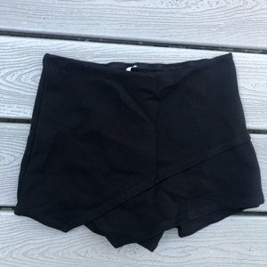 Black foldover skort